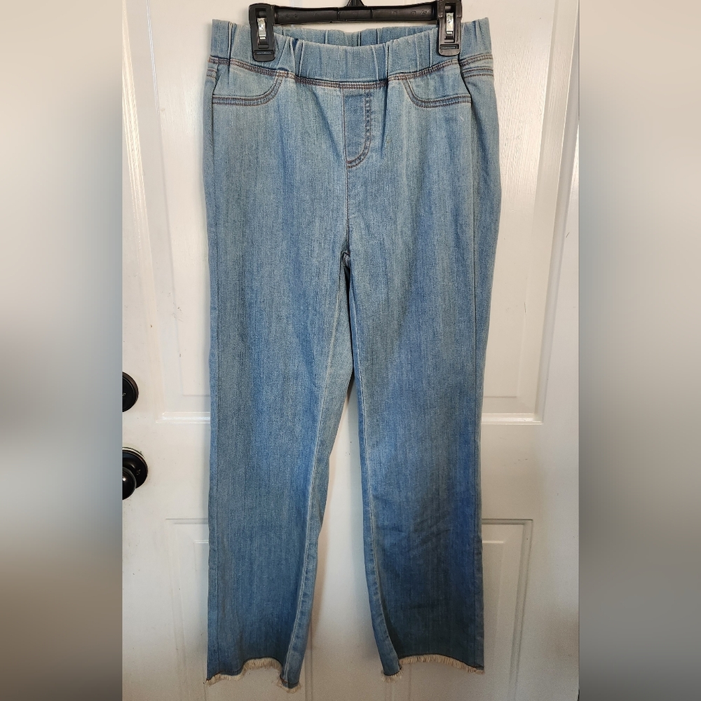Eileen Fisher Organic Cotton Stretch Denim Jeggings Frayed - Women's Size XXS
